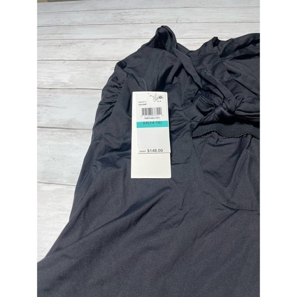 Becca ETC BLACK Plus Size Cross-Back One Piece Swimsuit 0X - Picture 6 of 8